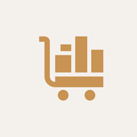 Minimalist cart and boxes illustration